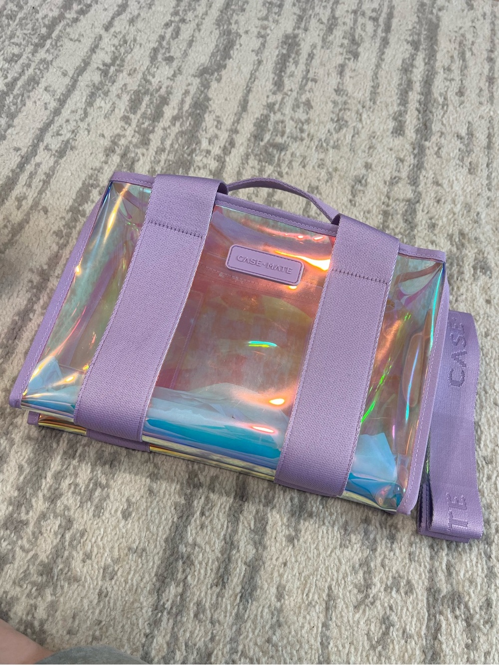 NWOT  Soap Bubble Mini Jelly Tote Iridescent Lavender Holographic Crossbody